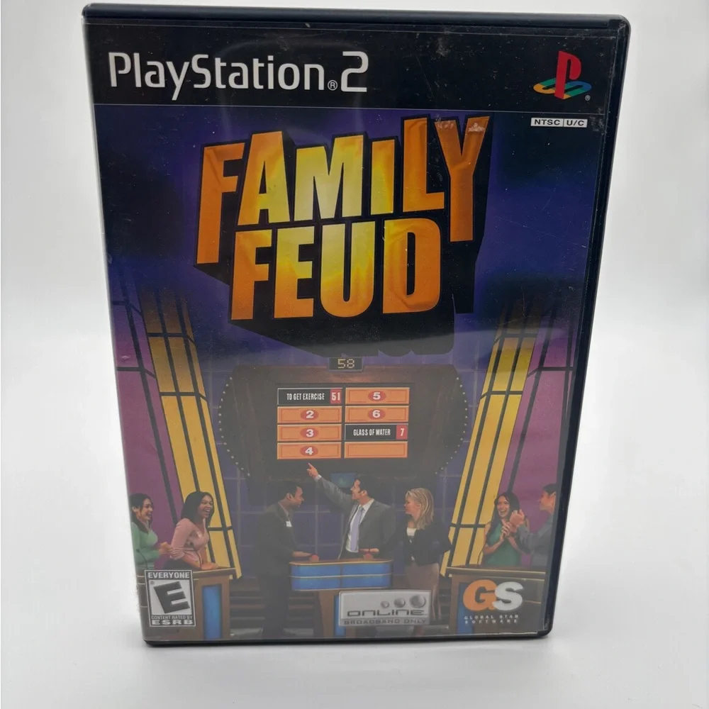 Sony PlayStation 2 Family Feud Game - Black and Purple Case